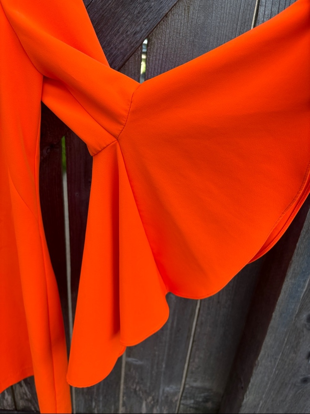 EUC Milly Nicole Shift Dress Ruffle Bell Sleeves Orange Size 10 - Picture 3 of 10